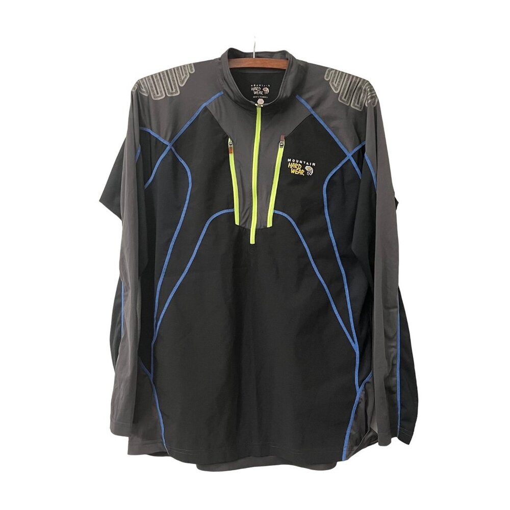 Mountain Hardwear Mens Black 1/2 Zip Hiking Cycling Pullover Size Large
